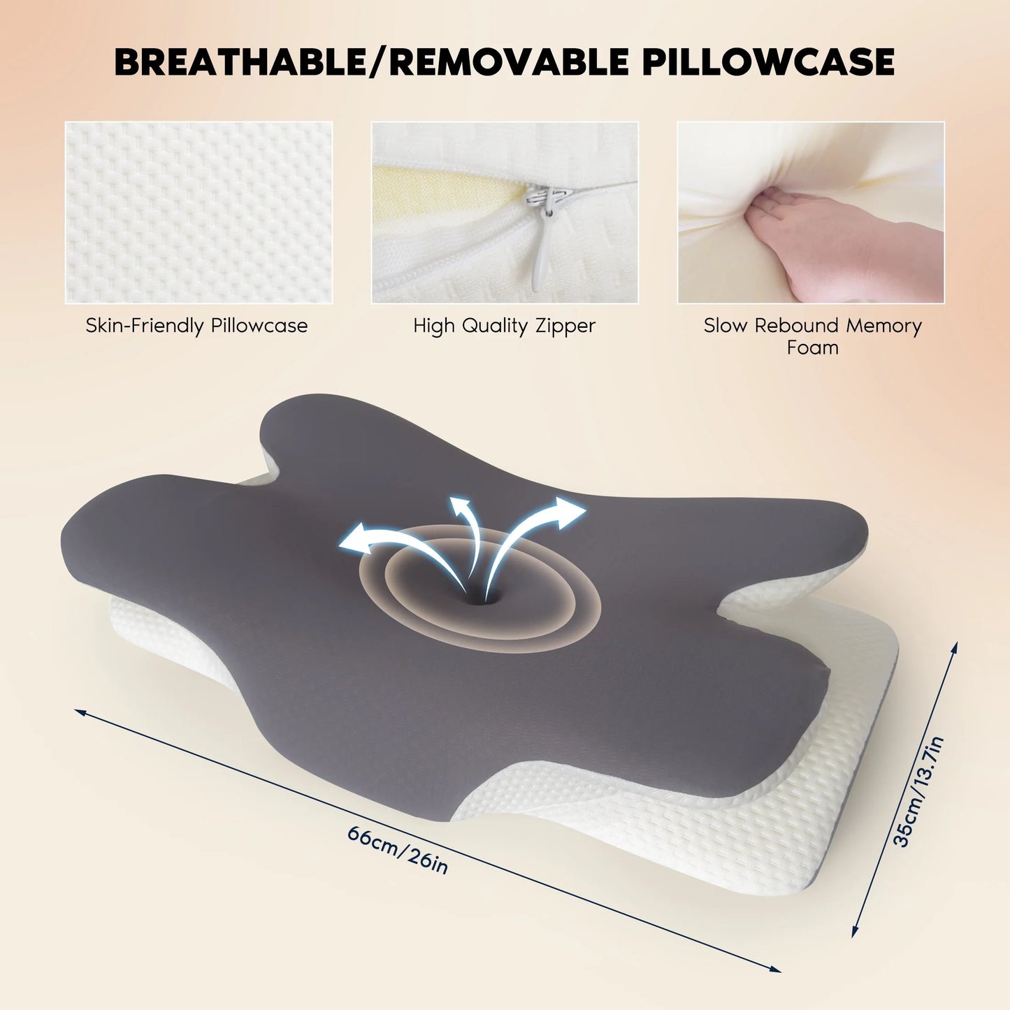 Almohada Cervical Ergonómica de Memory Foam