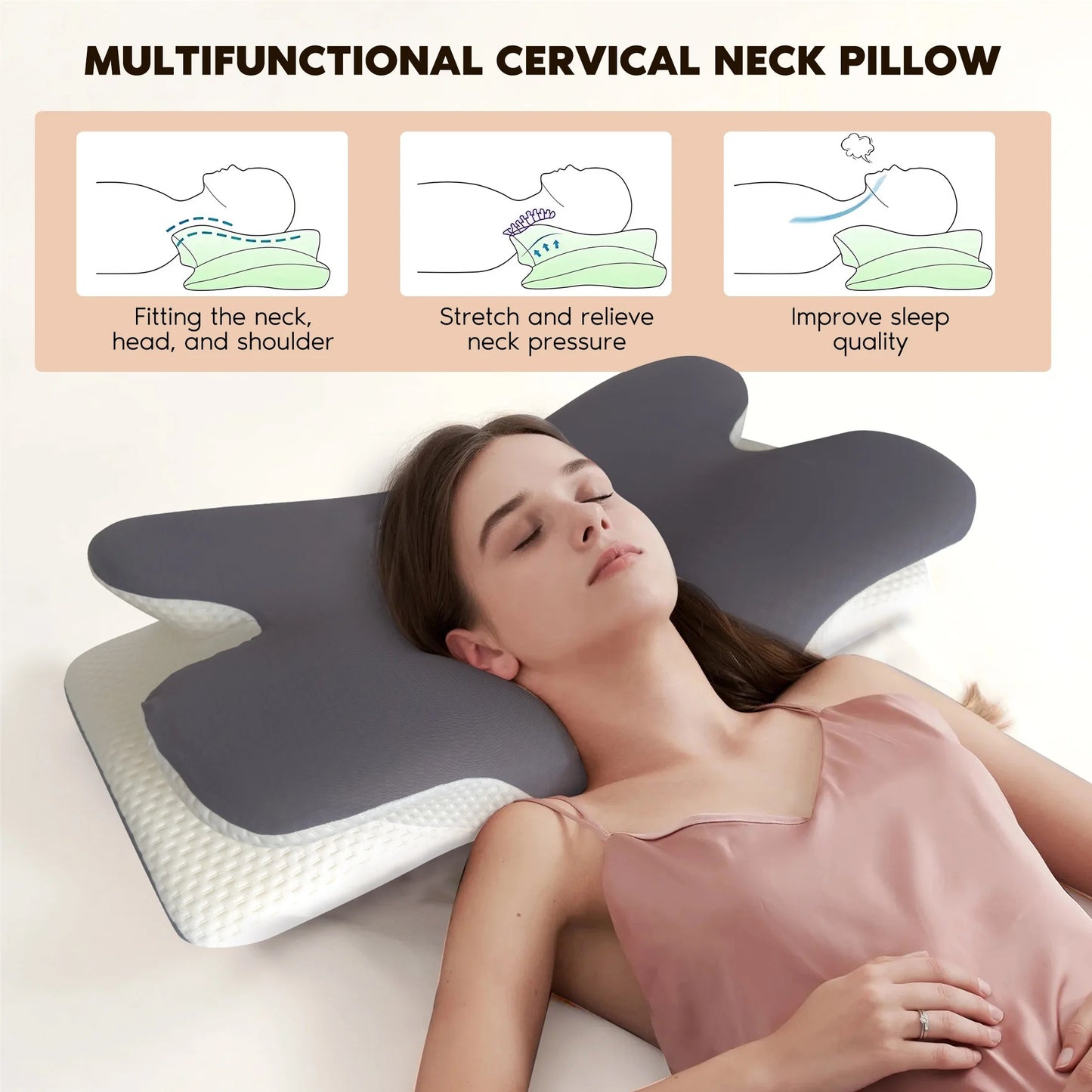 Almohada Cervical Ergonómica de Memory Foam